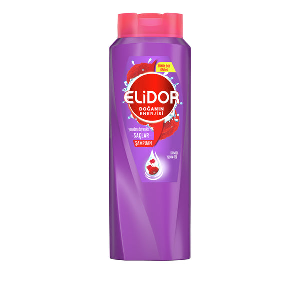 Elidor Şampuan 650 Ml.(Yeniden Dayanıklı Saçlar Kırmızı Yosun Özlü)